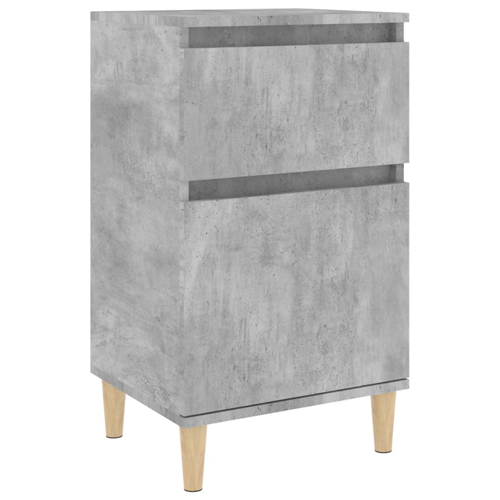 Nachtkastje 40X35X70 Cm Bewerkt Hout Betongrijs