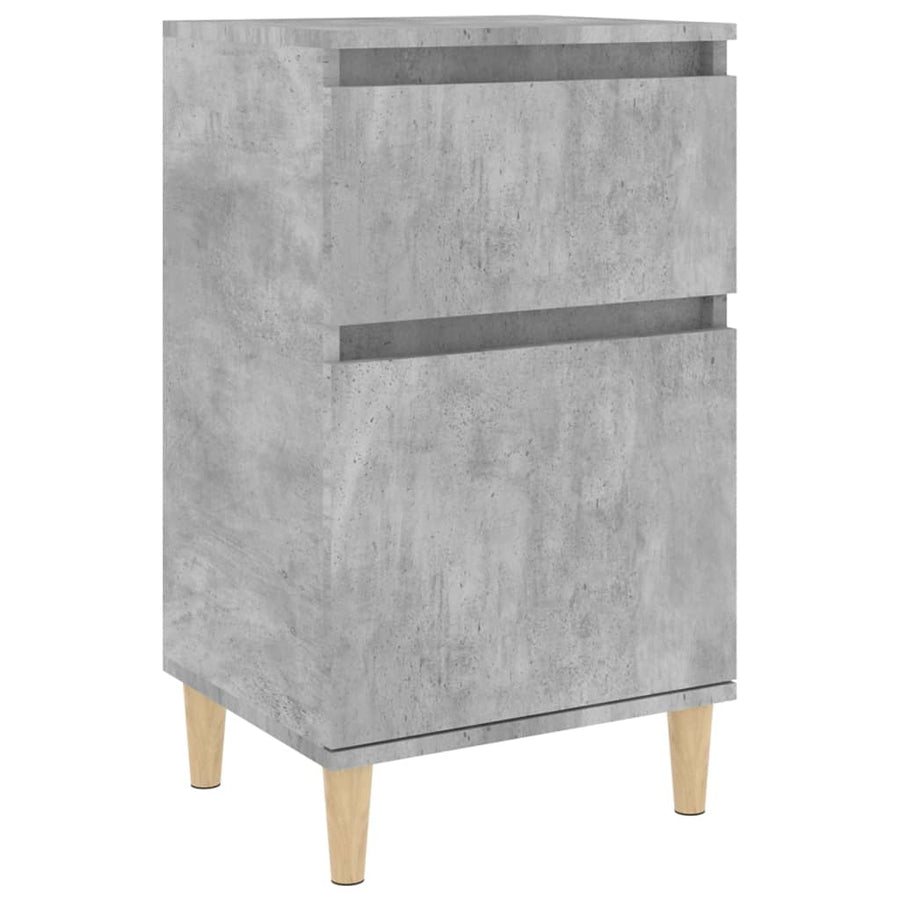 Nachtkastje 40X35X70 Cm Bewerkt Hout Betongrijs