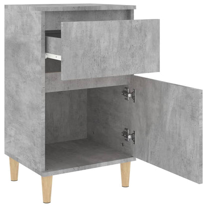 Nachtkastje 40X35X70 Cm Bewerkt Hout Betongrijs