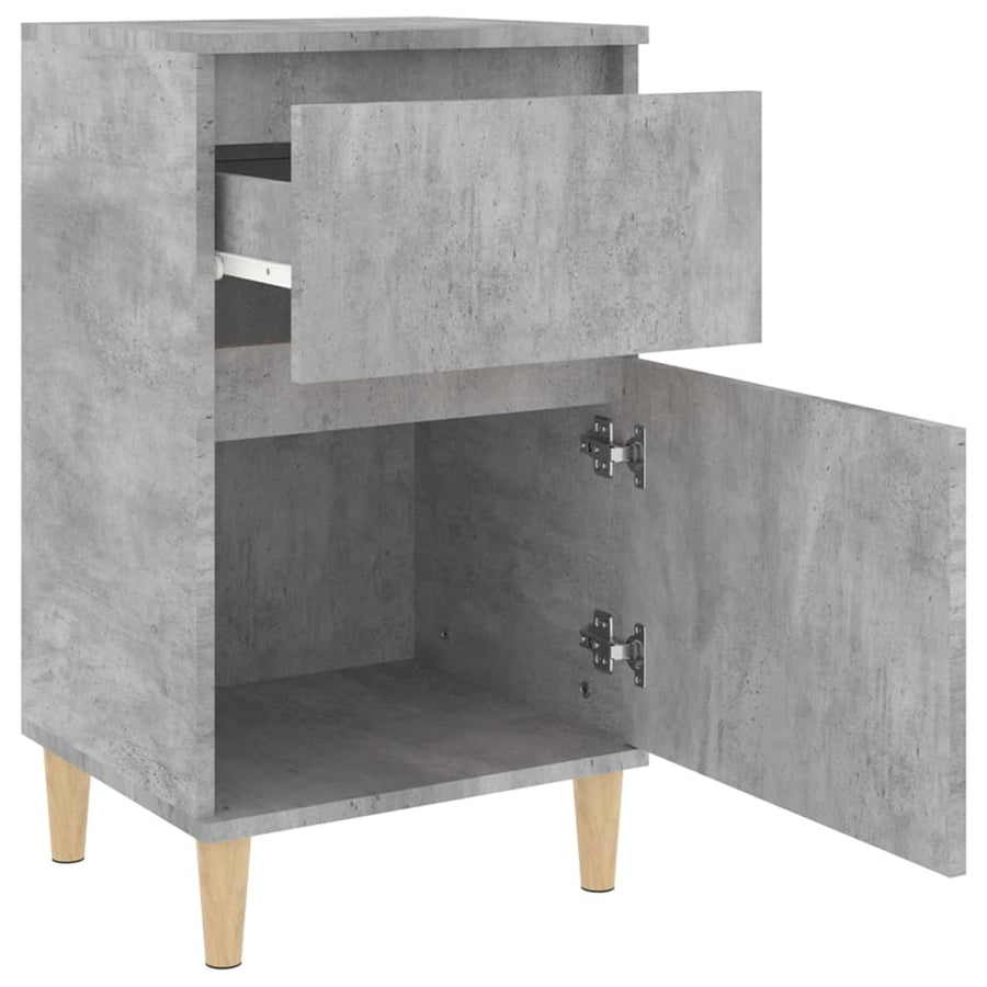 Nachtkastje 40X35X70 Cm Bewerkt Hout Betongrijs