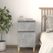 Nightstand 40x35x70 cm distressed concrete grey wood