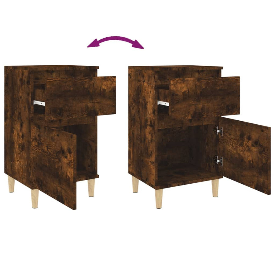 Nachtkastjes 2 St 40X35X70 Cm Gerookt Eikenkleurig