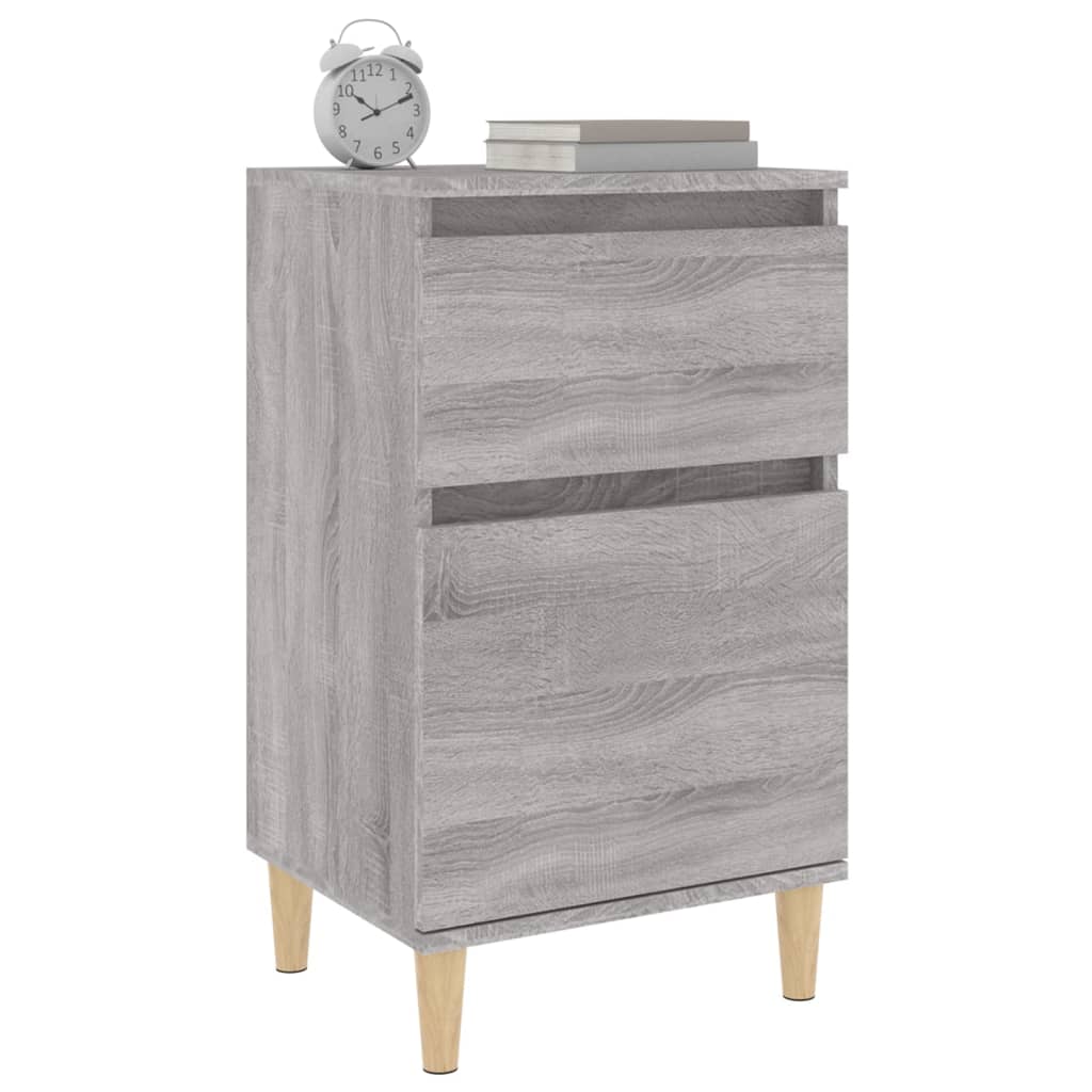 Nachtkastje 40X35X70 Cm Bewerkt Hout Grijs Sonoma Eikenkleurig