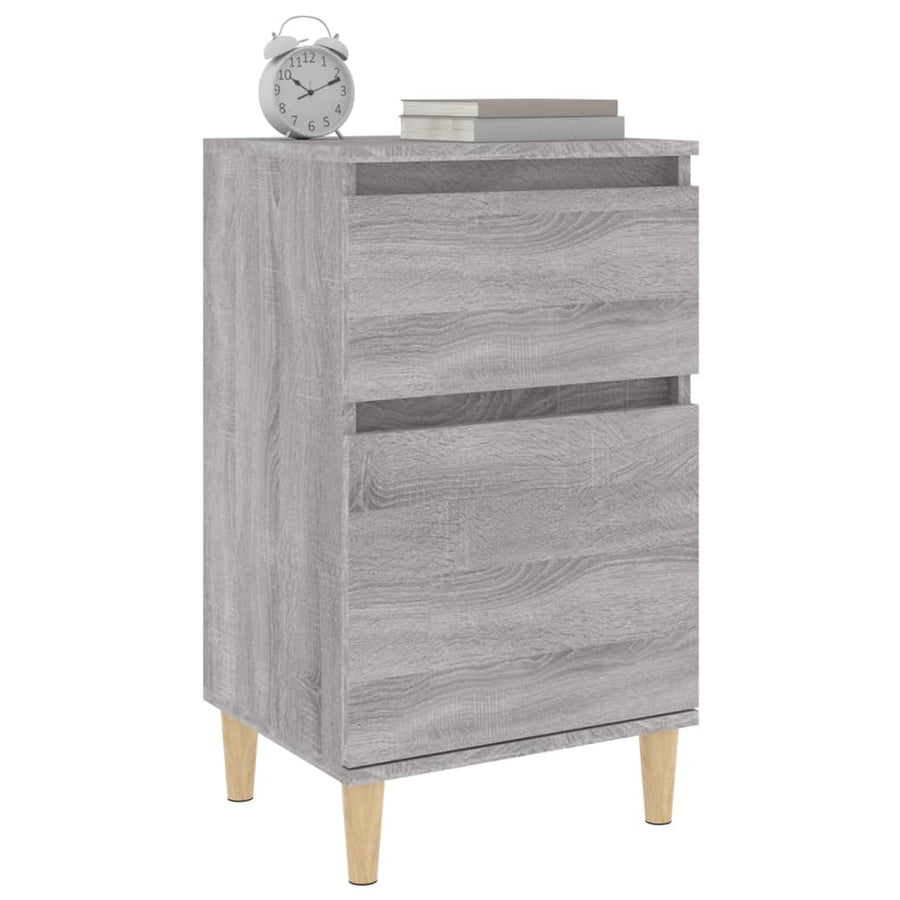 Nachtkastje 40X35X70 Cm Bewerkt Hout Grijs Sonoma Eikenkleurig