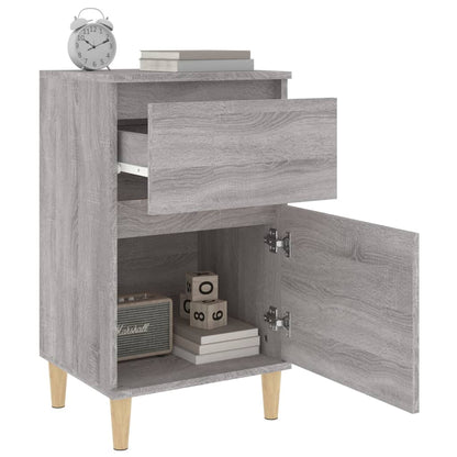 Nachtkastje 40X35X70 Cm Bewerkt Hout Grijs Sonoma Eikenkleurig