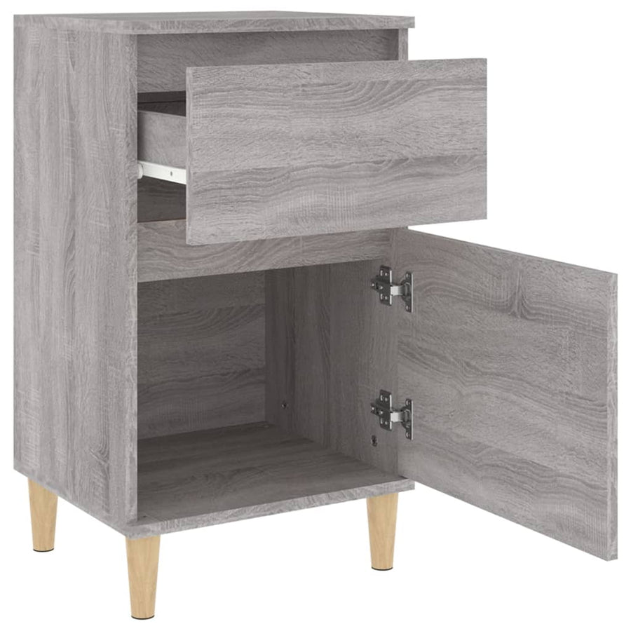 Nachtkastje 40X35X70 Cm Bewerkt Hout Grijs Sonoma Eikenkleurig
