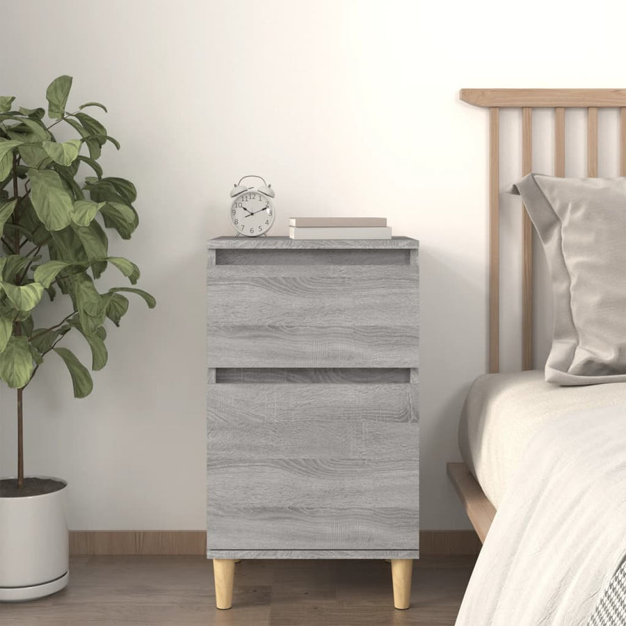 Nachtkastje 40X35X70 Cm Bewerkt Hout Grijs Sonoma Eikenkleurig