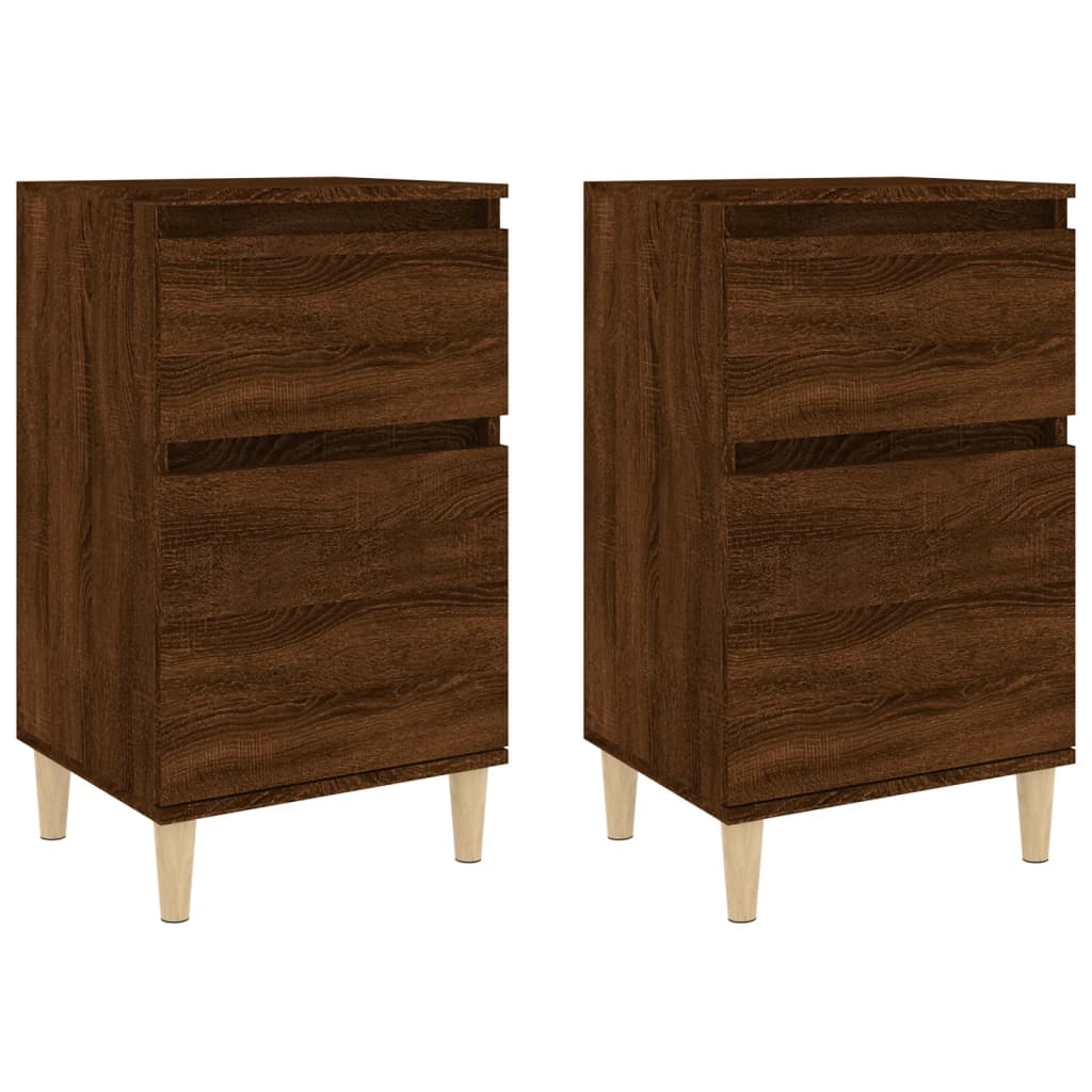 Nachtkastjes 2 St 40X35X70 Cm Bewerkt Hout Bruin Eikenkleur