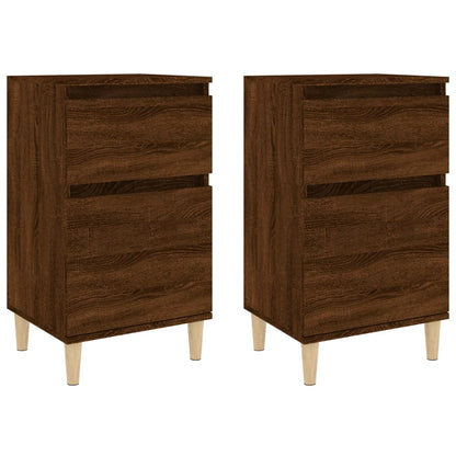 Nachtkastjes 2 St 40X35X70 Cm Bewerkt Hout Bruin Eikenkleur