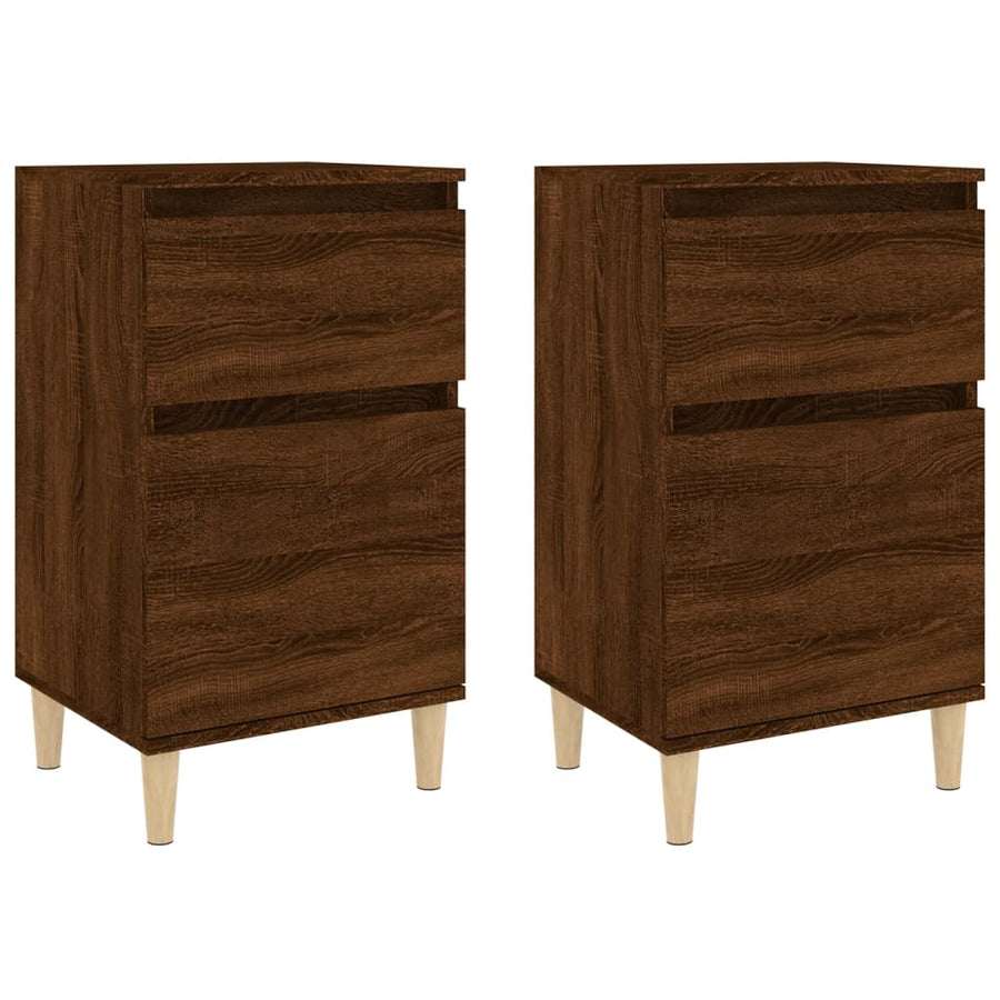 Nachtkastjes 2 St 40X35X70 Cm Bewerkt Hout Bruin Eikenkleur