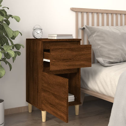 Nachtkastjes 2 St 40X35X70 Cm Bewerkt Hout Bruin Eikenkleur