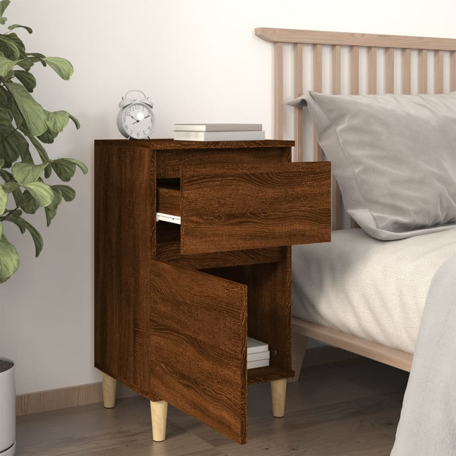 Nachtkastjes 2 St 40X35X70 Cm Bewerkt Hout Bruin Eikenkleur