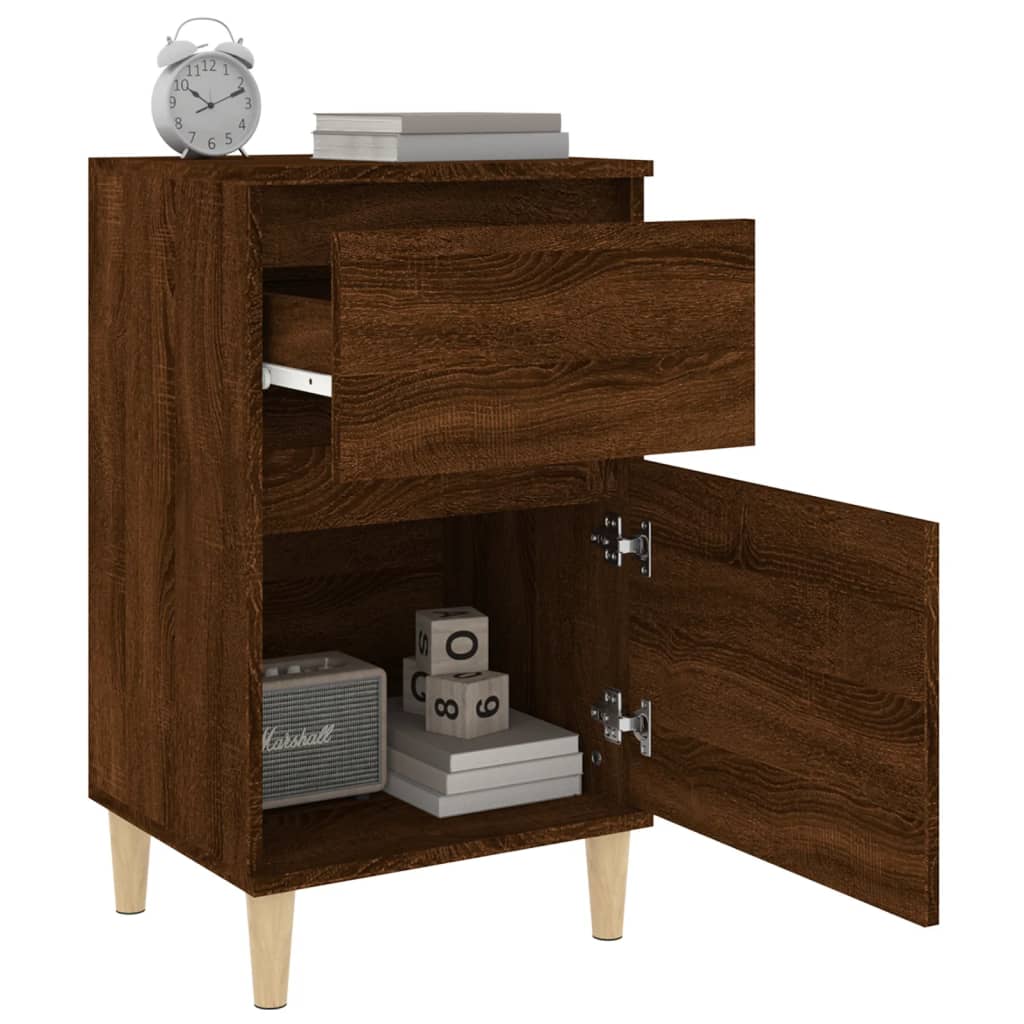 Nachtkastjes 2 St 40X35X70 Cm Bewerkt Hout Bruin Eikenkleur