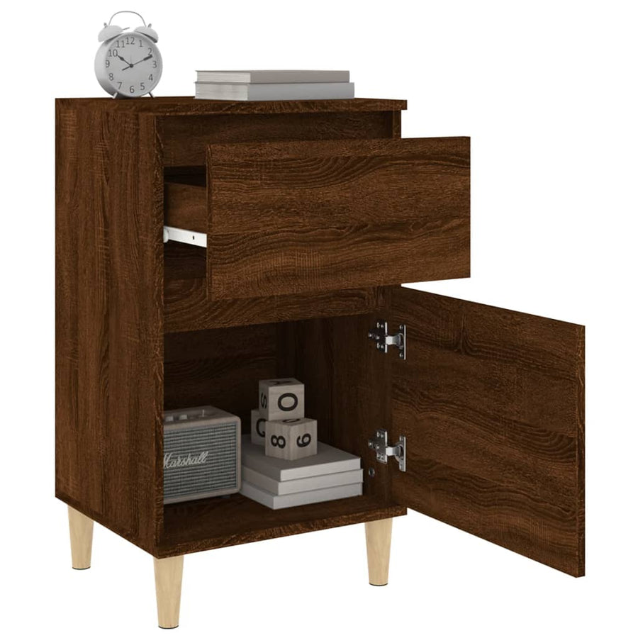 Nachtkastjes 2 St 40X35X70 Cm Bewerkt Hout Bruin Eikenkleur