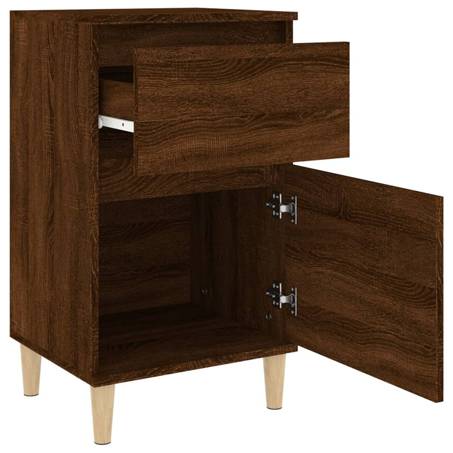 Nachtkastjes 2 St 40X35X70 Cm Bewerkt Hout Bruin Eikenkleur