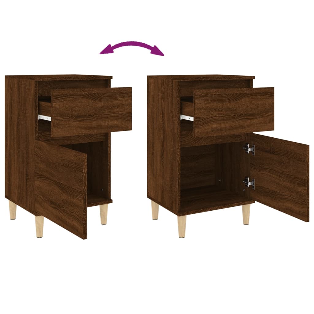 Nachtkastjes 2 St 40X35X70 Cm Bewerkt Hout Bruin Eikenkleur