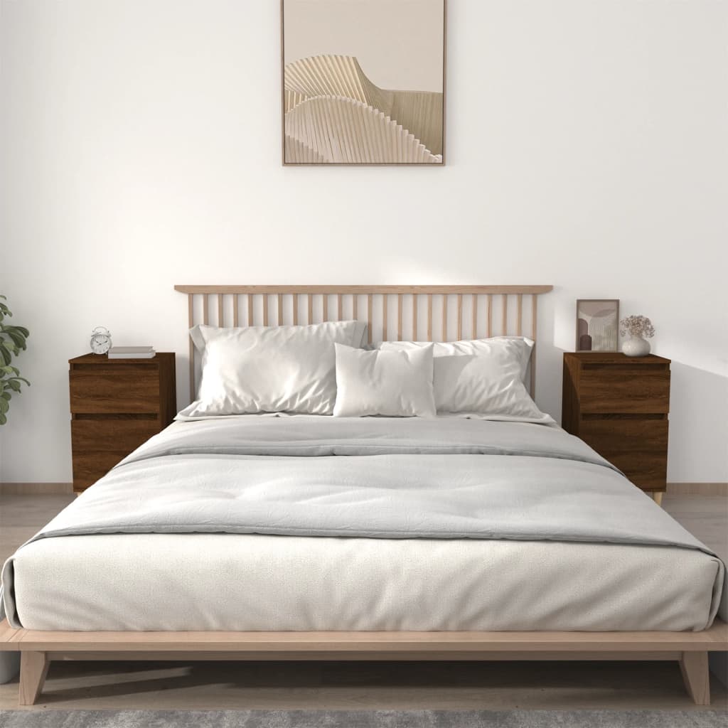 Nachtkastjes 2 St 40X35X70 Cm Bewerkt Hout Bruin Eikenkleur