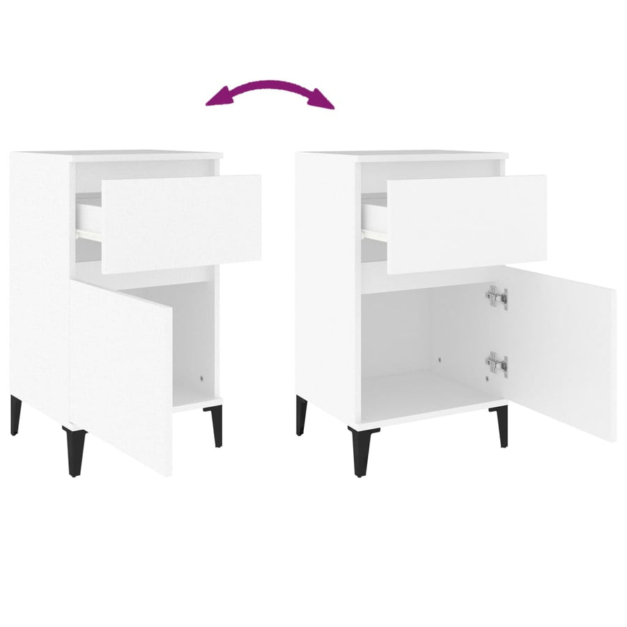 Nachtkastjes 2 St 40X35X70 Cm Wit
