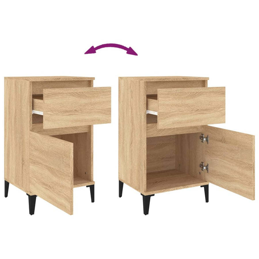 Nachtkastje 40X35X70 Cm Kleurig 1 Sonoma eiken
