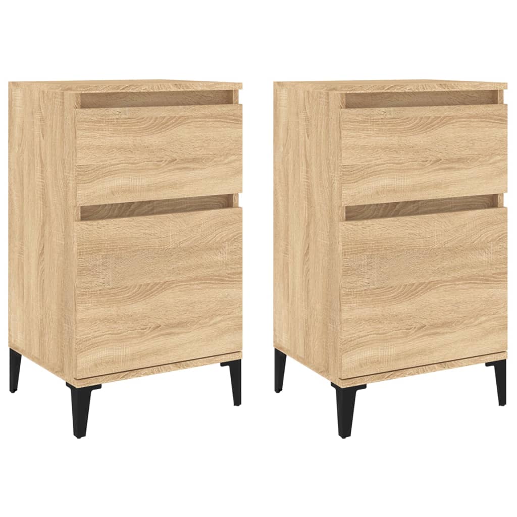 Nachtkastjes 2 St 40X35X70 Cm Bewerkt Hout Sonoma Eikenkleurig