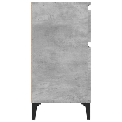Nachtkastje 40X35X70 Cm Bewerkt Hout Betongrijs