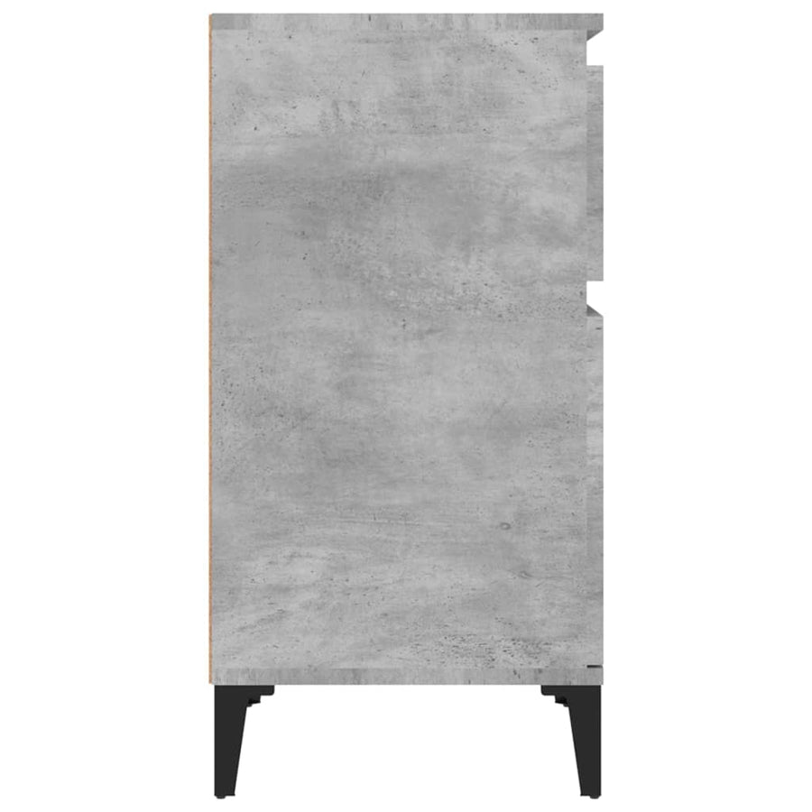 Nachtkastje 40X35X70 Cm Bewerkt Hout Betongrijs