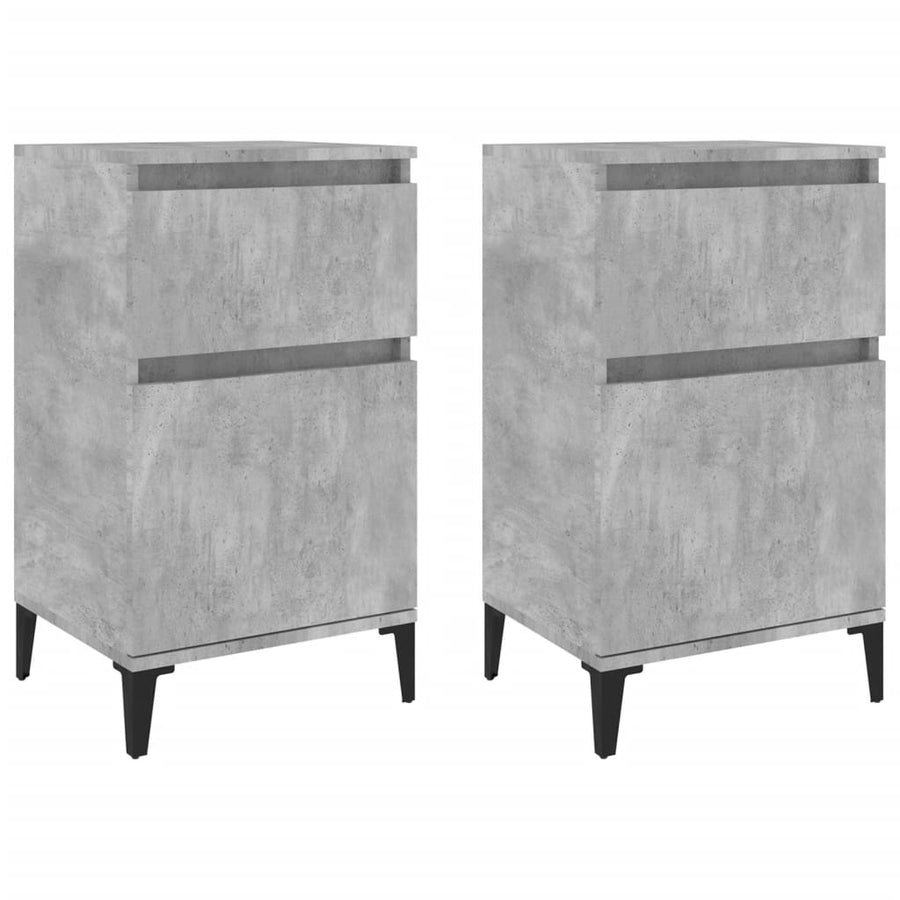 Nachtkastjes 2 St 40X35X70 Cm Betongrijs