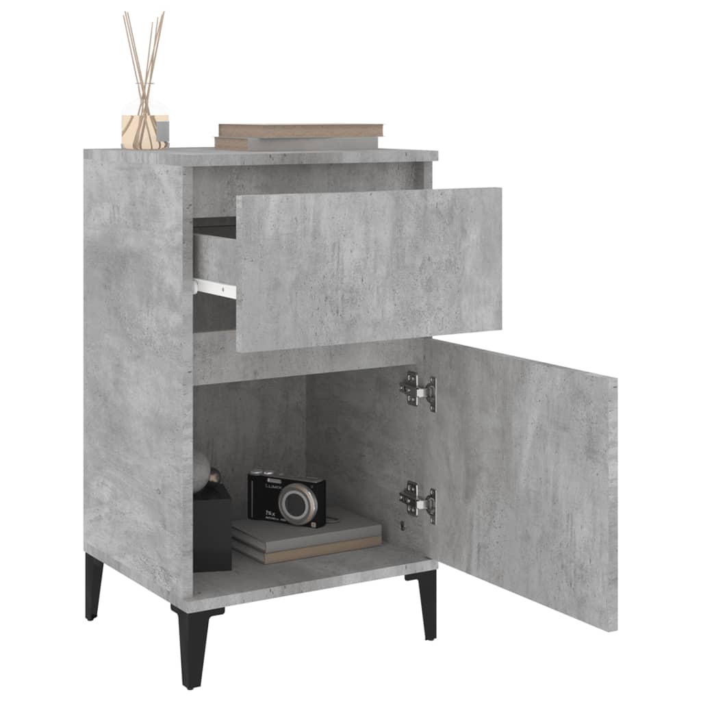 Nachtkastjes 2 St 40X35X70 Cm Betongrijs