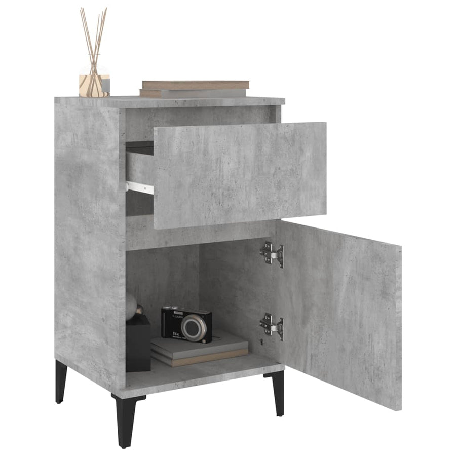 Nachtkastjes 2 St 40X35X70 Cm Betongrijs
