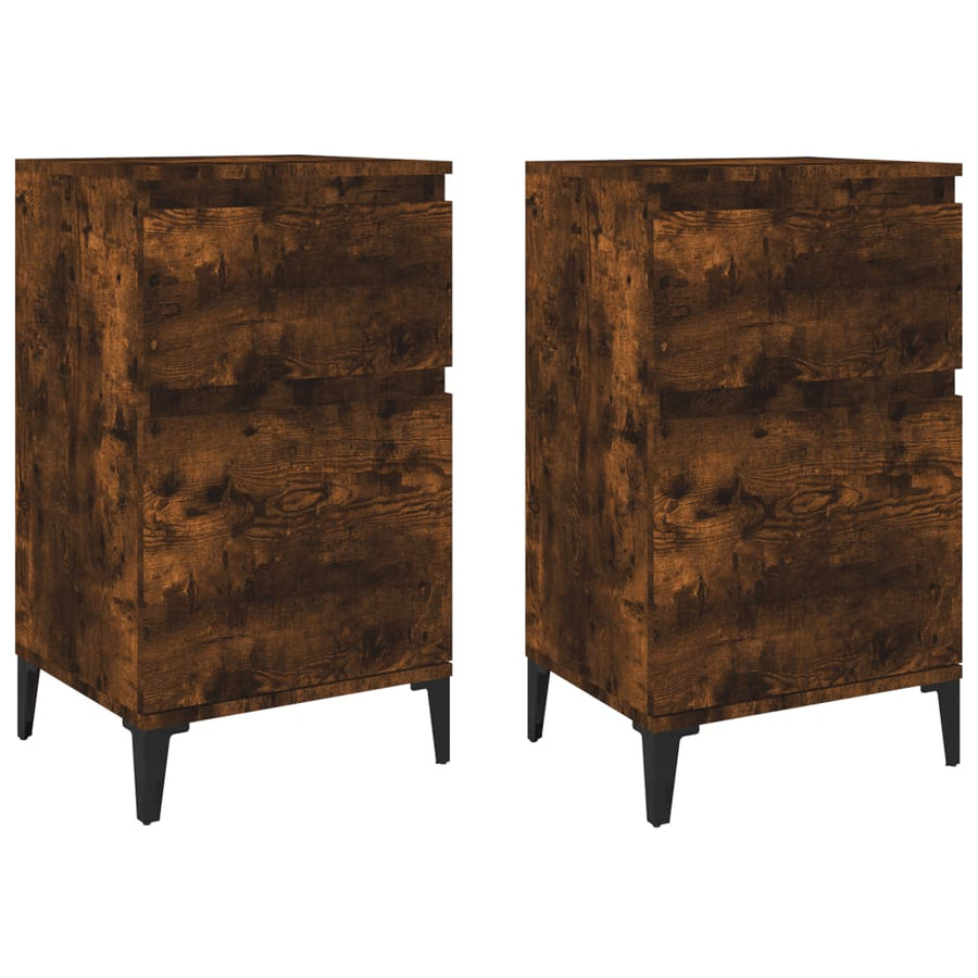 Nachtkastjes 2 St 40X35X70 Cm Gerookt Eikenkleurig