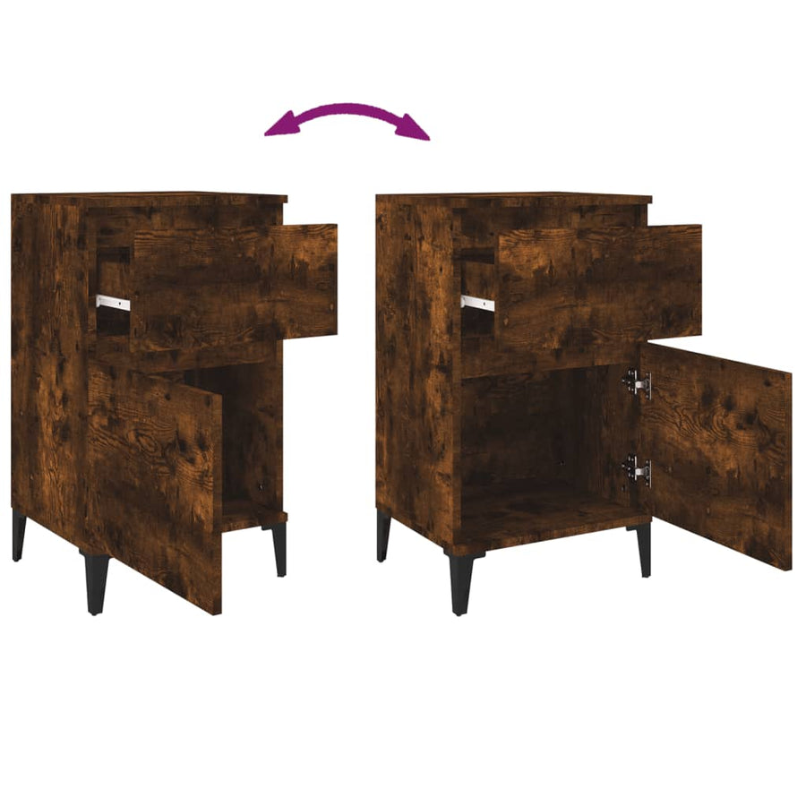Nachtkastjes 2 St 40X35X70 Cm Gerookt Eikenkleurig