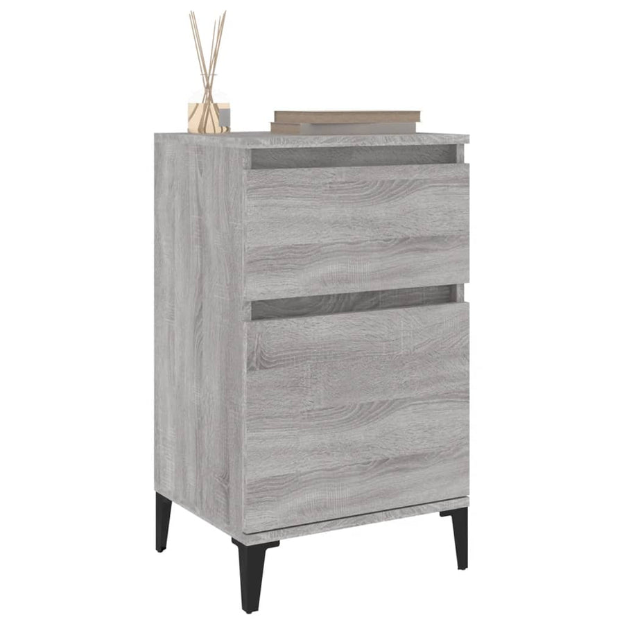 Nachtkastje 40X35X70 Cm Bewerkt Hout Grijs Sonoma Eikenkleurig
