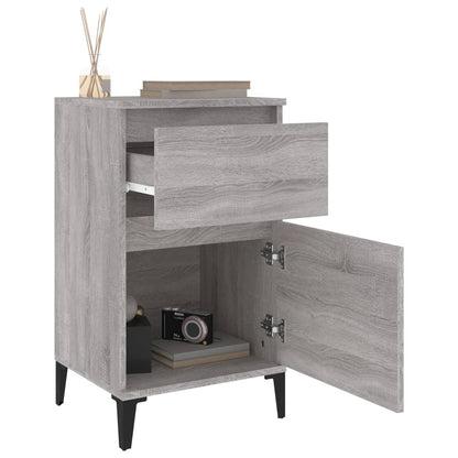 Nachtkastje 40X35X70 Cm Bewerkt Hout Grijs Sonoma Eikenkleurig