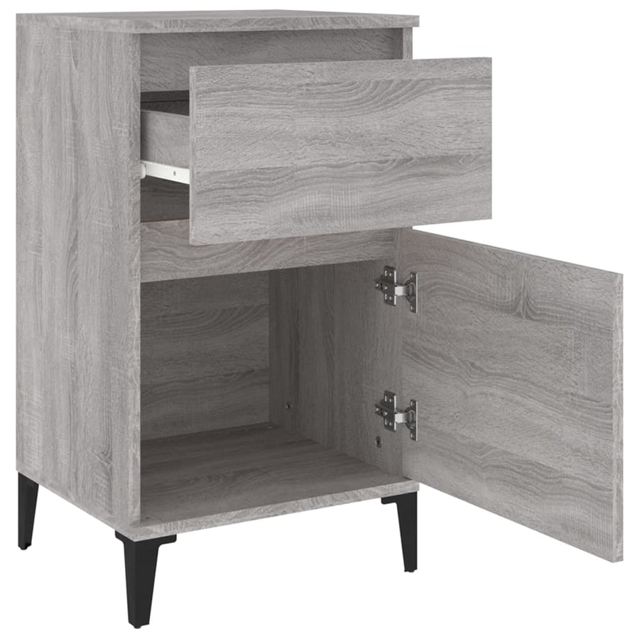 Nachtkastje 40X35X70 Cm Bewerkt Hout Grijs Sonoma Eikenkleurig