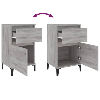 Nachtkastje 40X35X70 Cm Bewerkt Hout Grijs Sonoma Eikenkleurig
