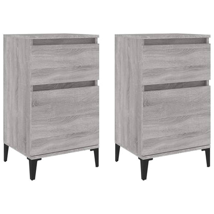 Nachtkastjes 2 St 40X35X70 Cm Bewerkt Hout Grijs Sonoma Eiken