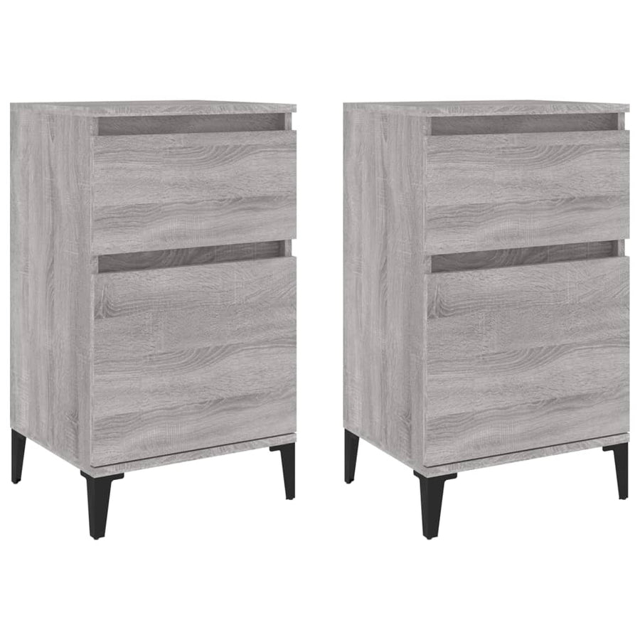 Nachtkastjes 2 St 40X35X70 Cm Bewerkt Hout Grijs Sonoma Eiken