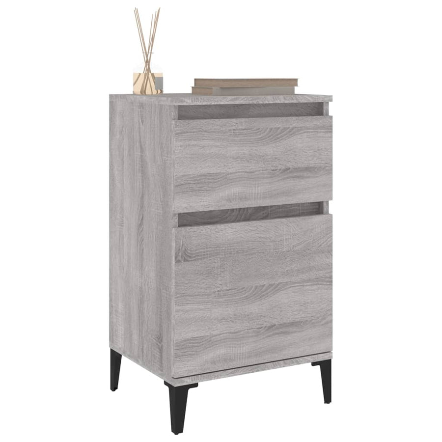 Nachtkastjes 2 St 40X35X70 Cm Bewerkt Hout Grijs Sonoma Eiken