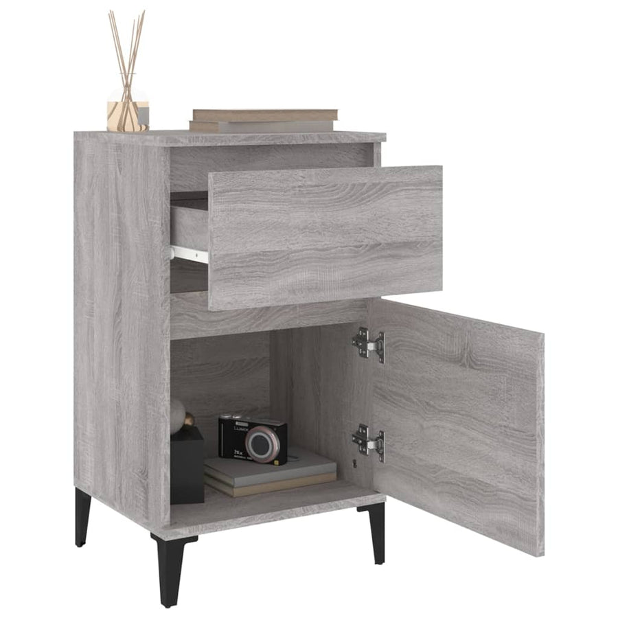 Nachtkastjes 2 St 40X35X70 Cm Bewerkt Hout Grijs Sonoma Eiken