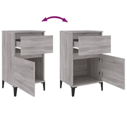 Nachtkastjes 2 St 40X35X70 Cm Bewerkt Hout Grijs Sonoma Eiken