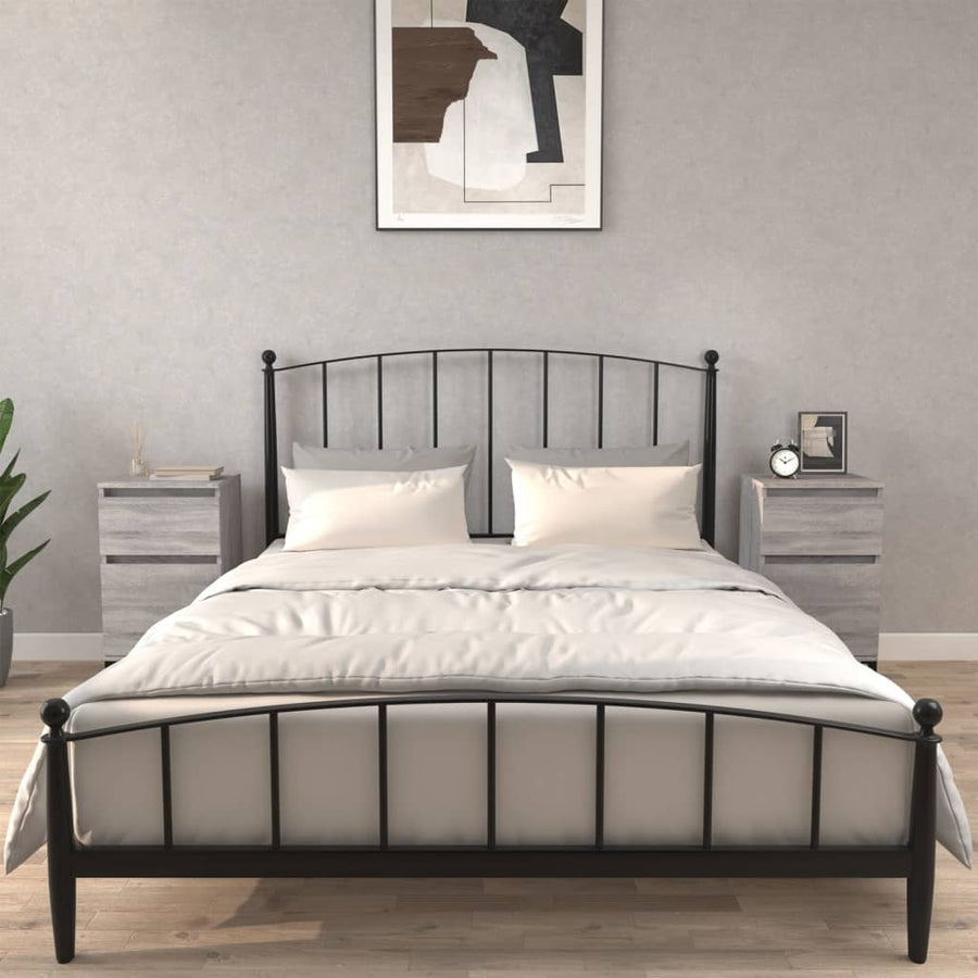 Nachtkastjes 2 St 40X35X70 Cm Bewerkt Hout Grijs Sonoma Eiken