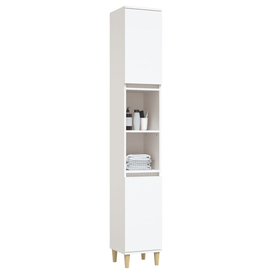 Badkamerkast 30X30X90 Cm Bewerkt Hout Wit