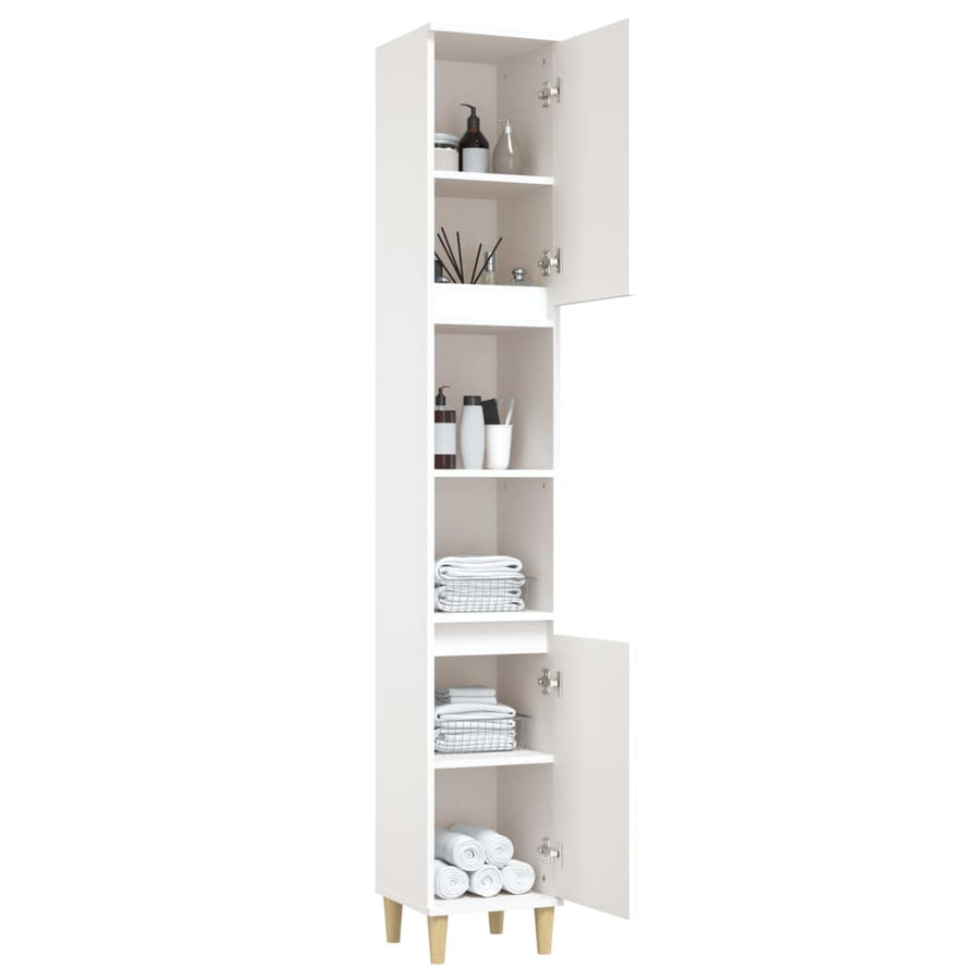 Badkamerkast 30X30X90 Cm Bewerkt Hout Wit