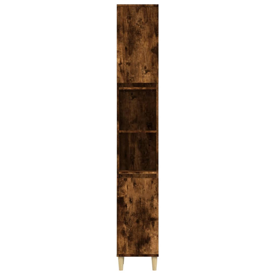 Badkamerkast 30X30X90 Cm Bewerkt Hout Kleurig Gerookt eiken
