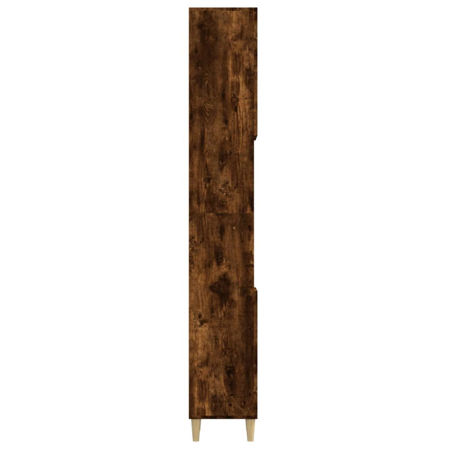 Badkamerkast 30X30X90 Cm Bewerkt Hout Kleurig Gerookt eiken