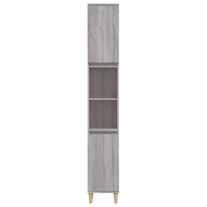 Badkamerkast 30X30X90 Cm Bewerkt Hout Eikenkleur Grijs sonoma