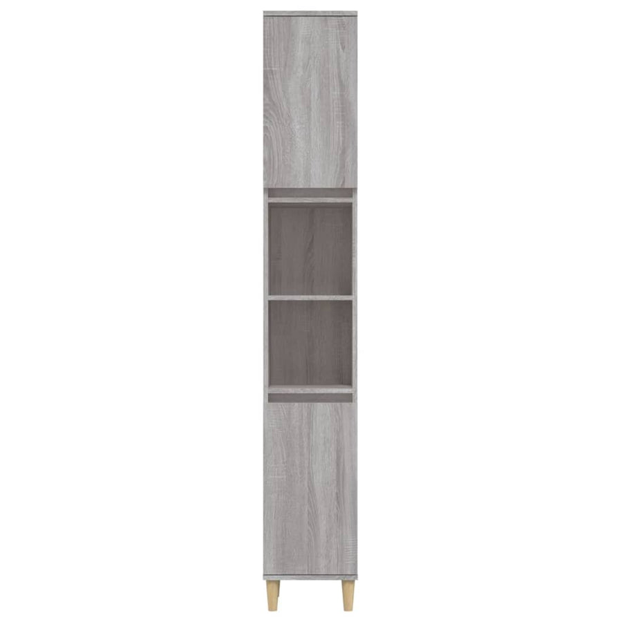 Badkamerkast 30X30X90 Cm Bewerkt Hout Eikenkleur Grijs sonoma