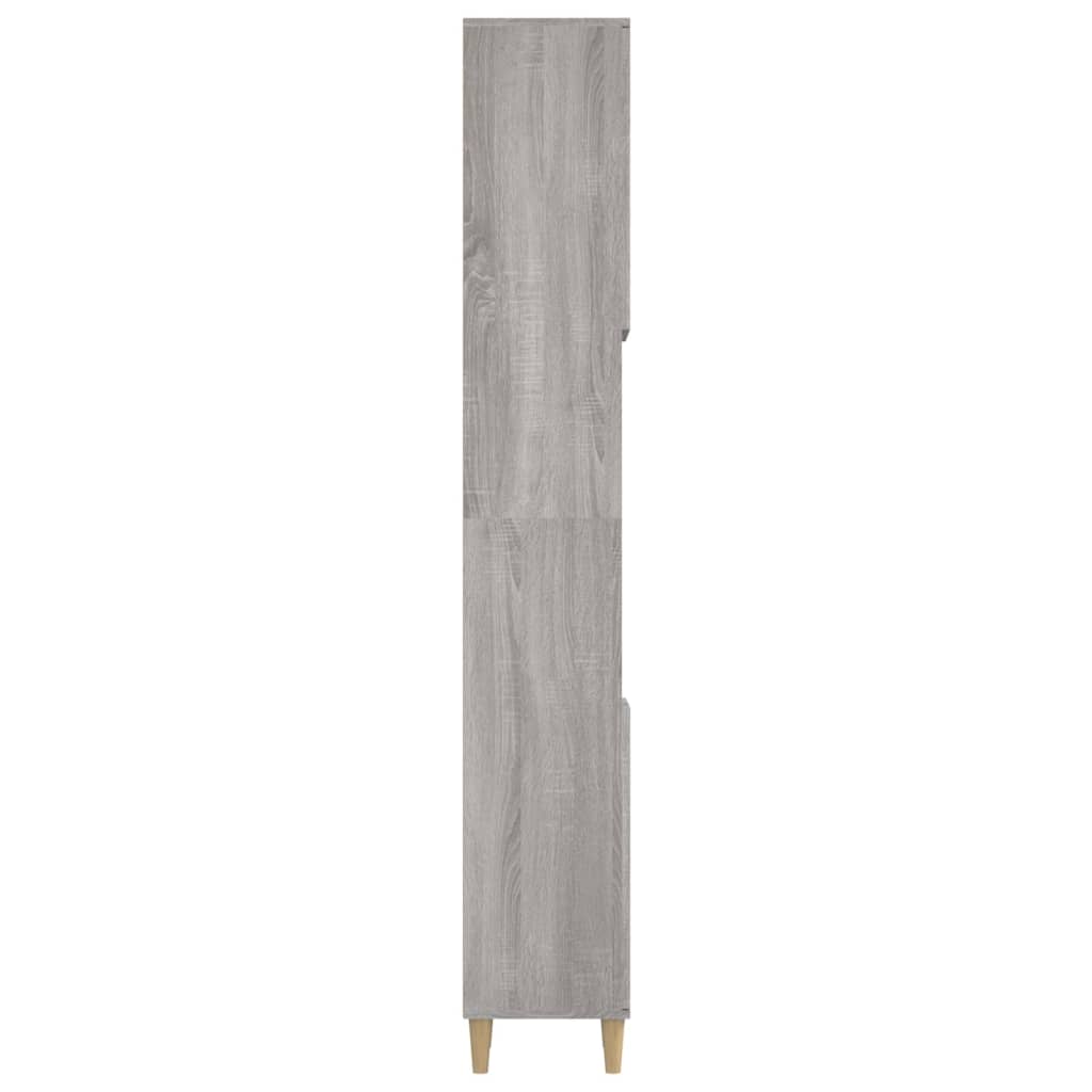 Badkamerkast 30X30X90 Cm Bewerkt Hout Eikenkleur Grijs sonoma