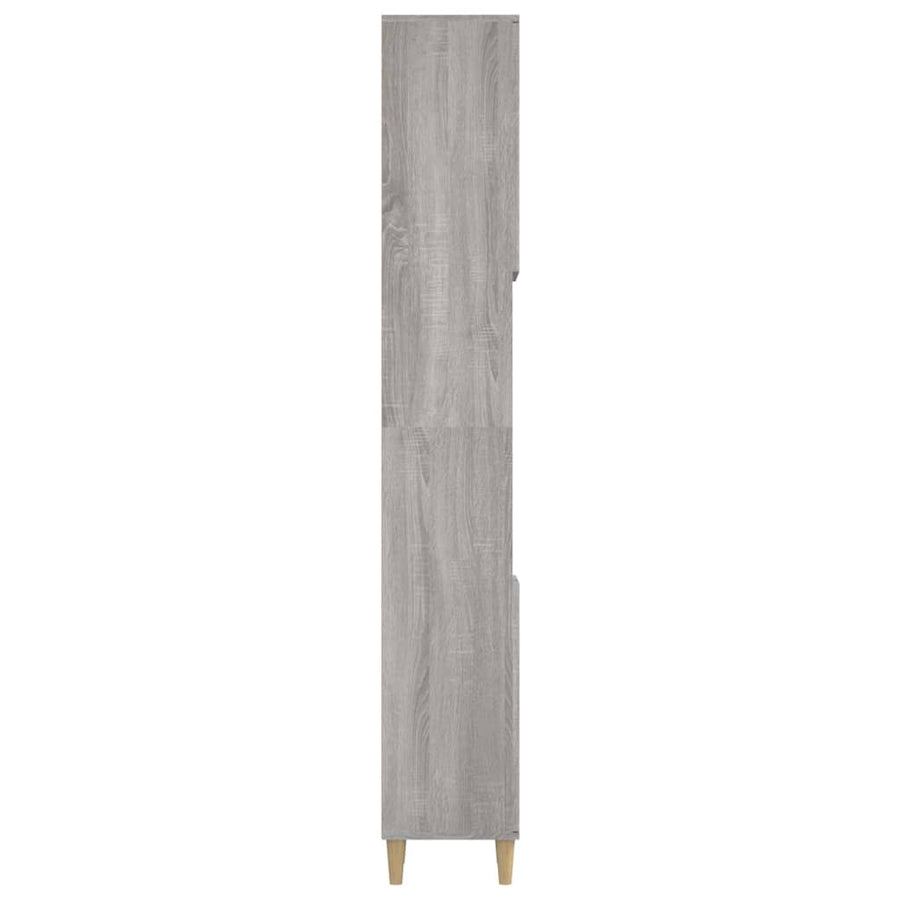 Badkamerkast 30X30X90 Cm Bewerkt Hout Eikenkleur Grijs sonoma