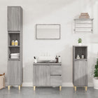 Bathroom cabinet 30x30x190 cm engineered wood grey Sonoma oak colour